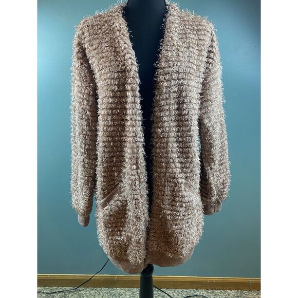 Knox Rose Eyelash Yarn Open Front Cardigan‎ Women's Size Medium - Picture 2 of 16